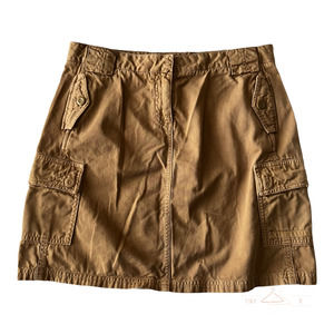 Vintage J. Crew Khaki Cargo Short Skirt Pockets 90s Grunge Sz 10